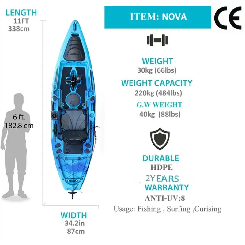 Kayak a Pedali per Pesca 11ft  - Fishing Kayak Pedal Drive recensione e prezzo